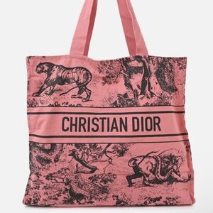 Dior DIORIVIERA Pink Toile de Jouy Canvas Tote